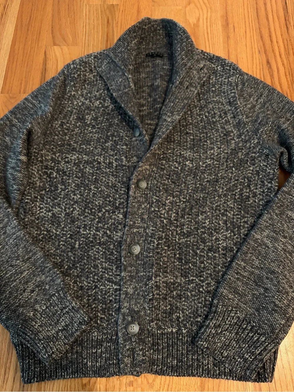 Theory Men's Shawl Collar Cardigan in Heather Charcoal